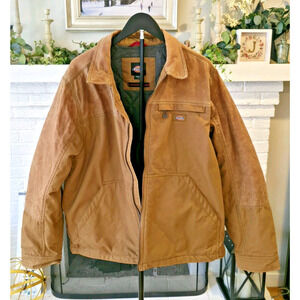 Dickies Waxed Canvas Service Jacket Mens L Brown TJ400BD Workwear Utility Coat